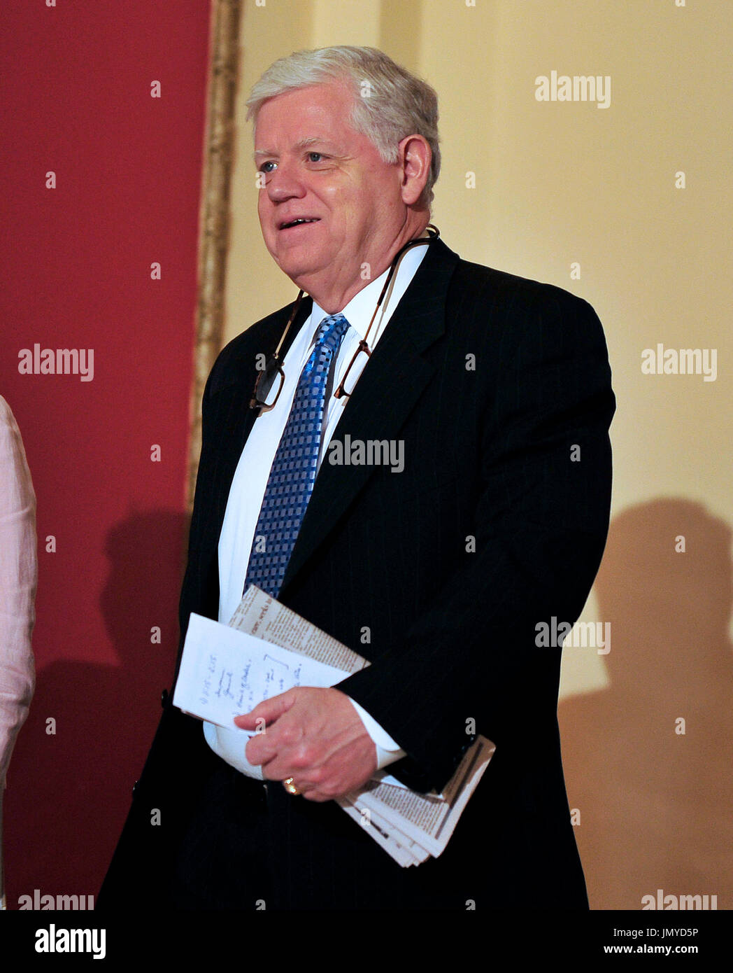 United States Representative John Larson (Democrat of Connecticut), Chairman, U.S. House Democratic Caucus walks through the Will Rogers Corridor towards the U.S. House Chamber for the historic vote on health care reform in the U.S. Capitol in Washington, D.C. on Sunday, March 21, 2010..Credit: Ron Sachs / CNP.(RESTRICTION: NO New York or New Jersey Newspapers or newspapers within a 75 mile radius of New York City) Stock Photo