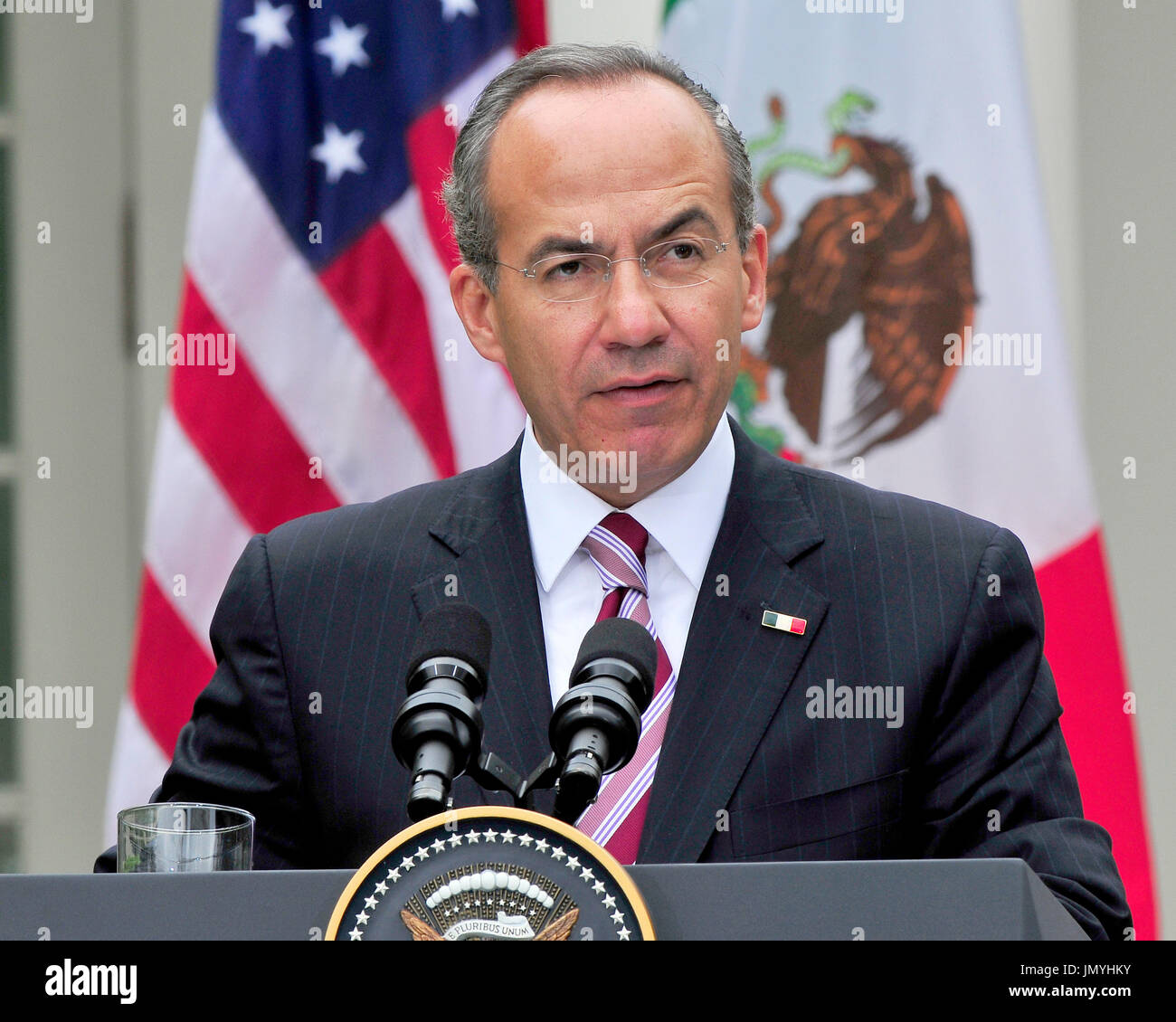President Felipe Calderón of Mexico holds a joint press conference with ...