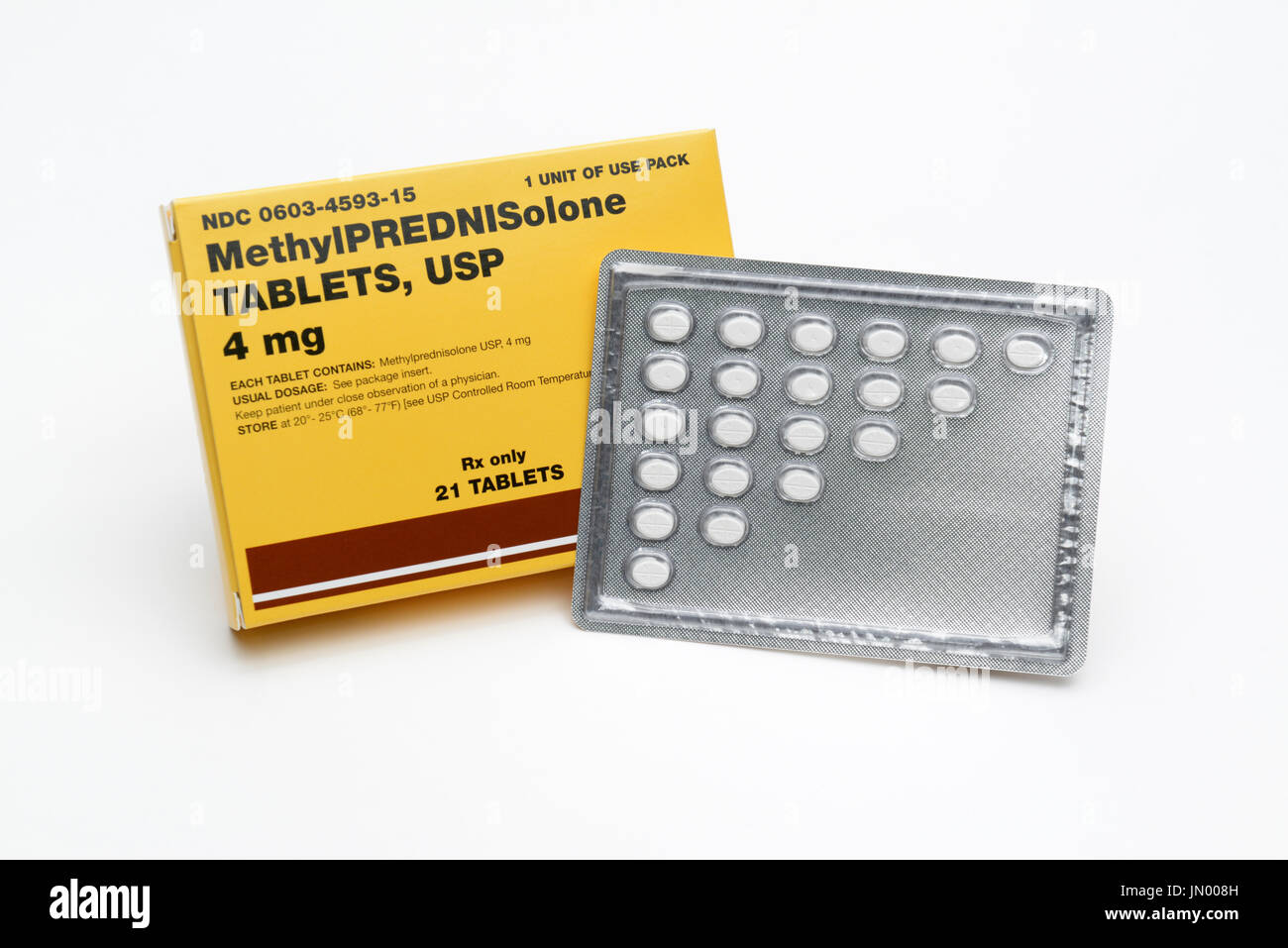 Prednisone, methylprednisolone, tablets pills Stock Photo