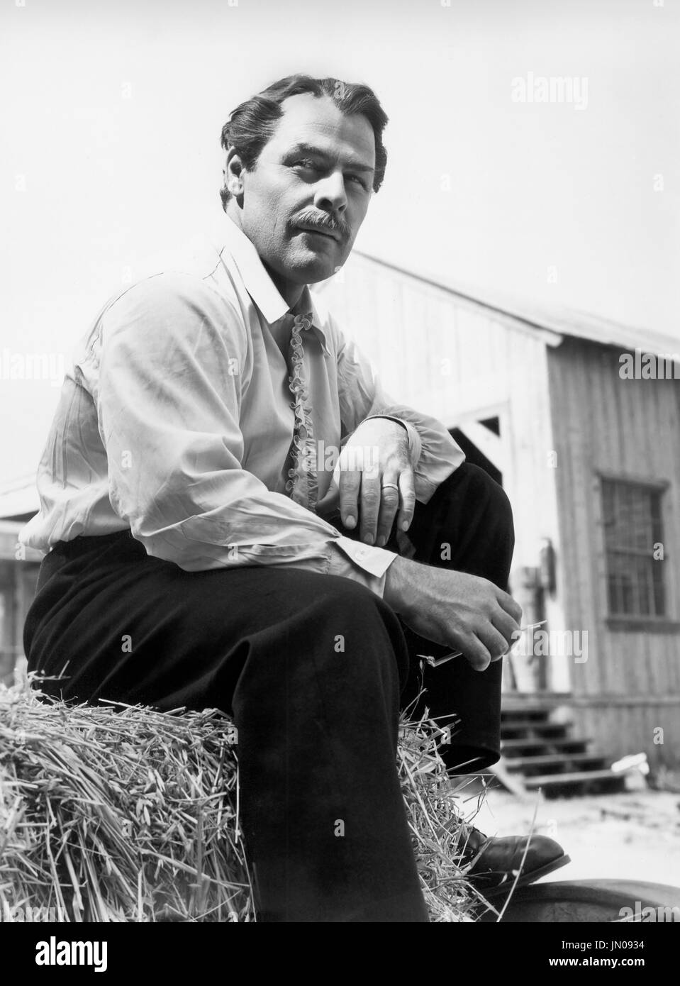 Brian Donlevy, on-set of the Film, Brigham Young', 20th Century-Fox, 1940 Stock Photo