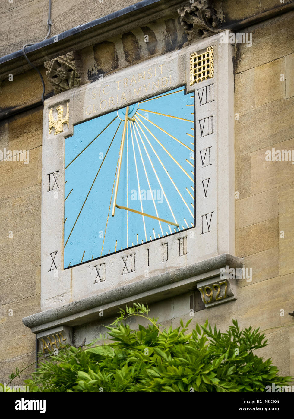 Christ's College Cambridge. The Sundial at Christ's College, part of the University of Cambridge in the UK. The College was established in 1505 Stock Photo