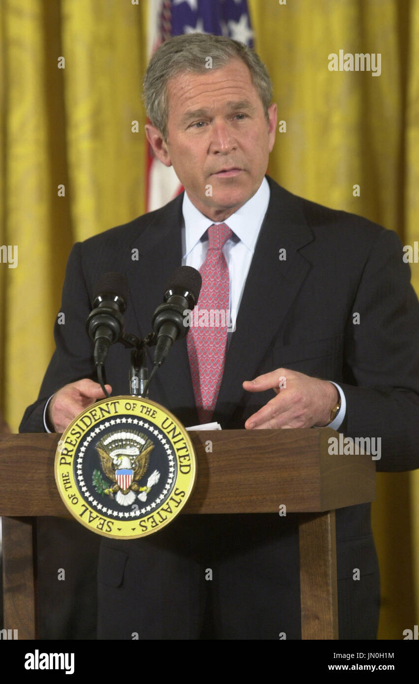 United States President W. Bush makes remarks at a reception