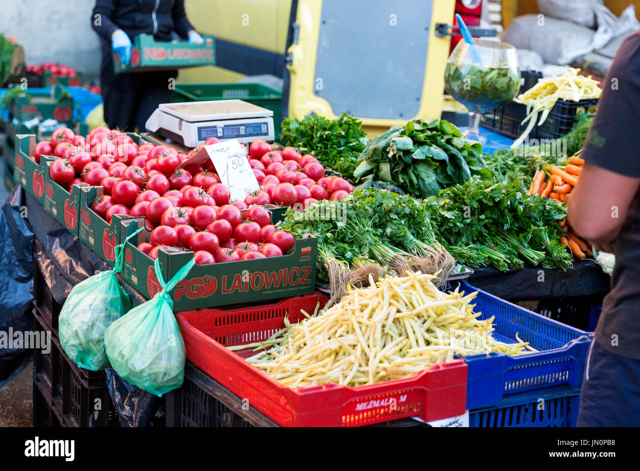 Fruits and vegetables at a farmers market Stock Photo Alamy