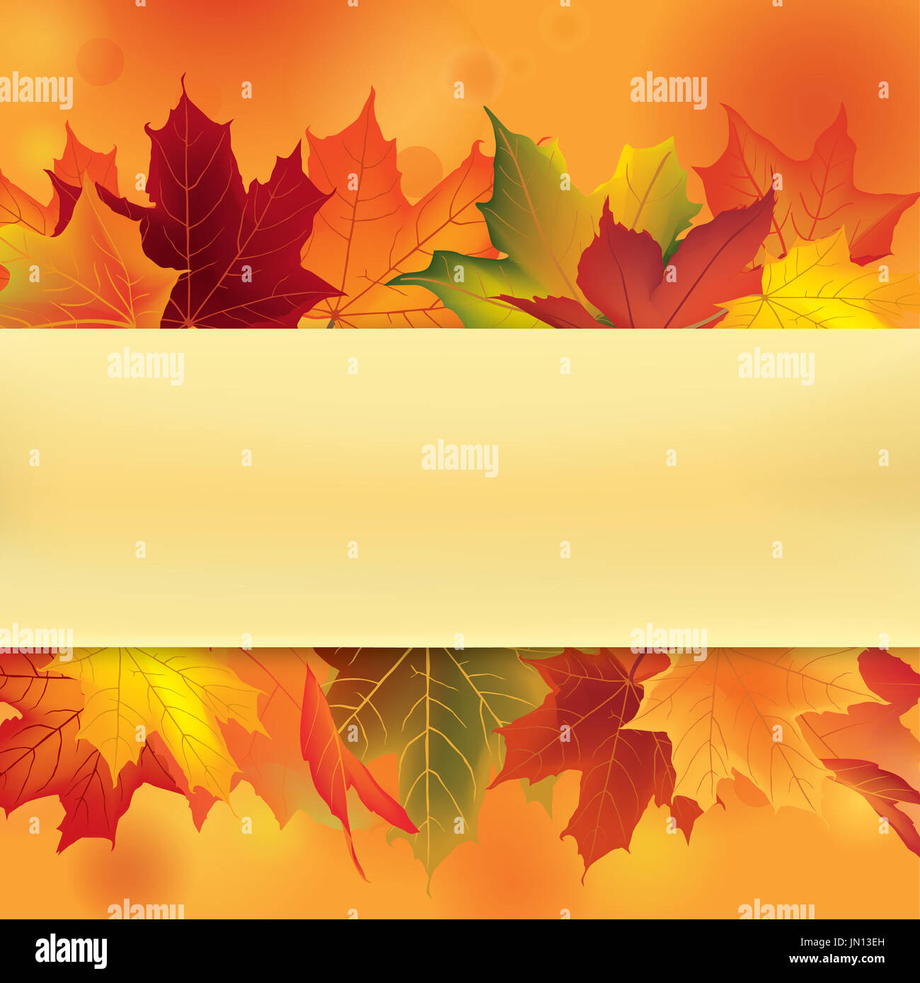 Autumn frame with leaves. Fall maple leaf background with copy space ...