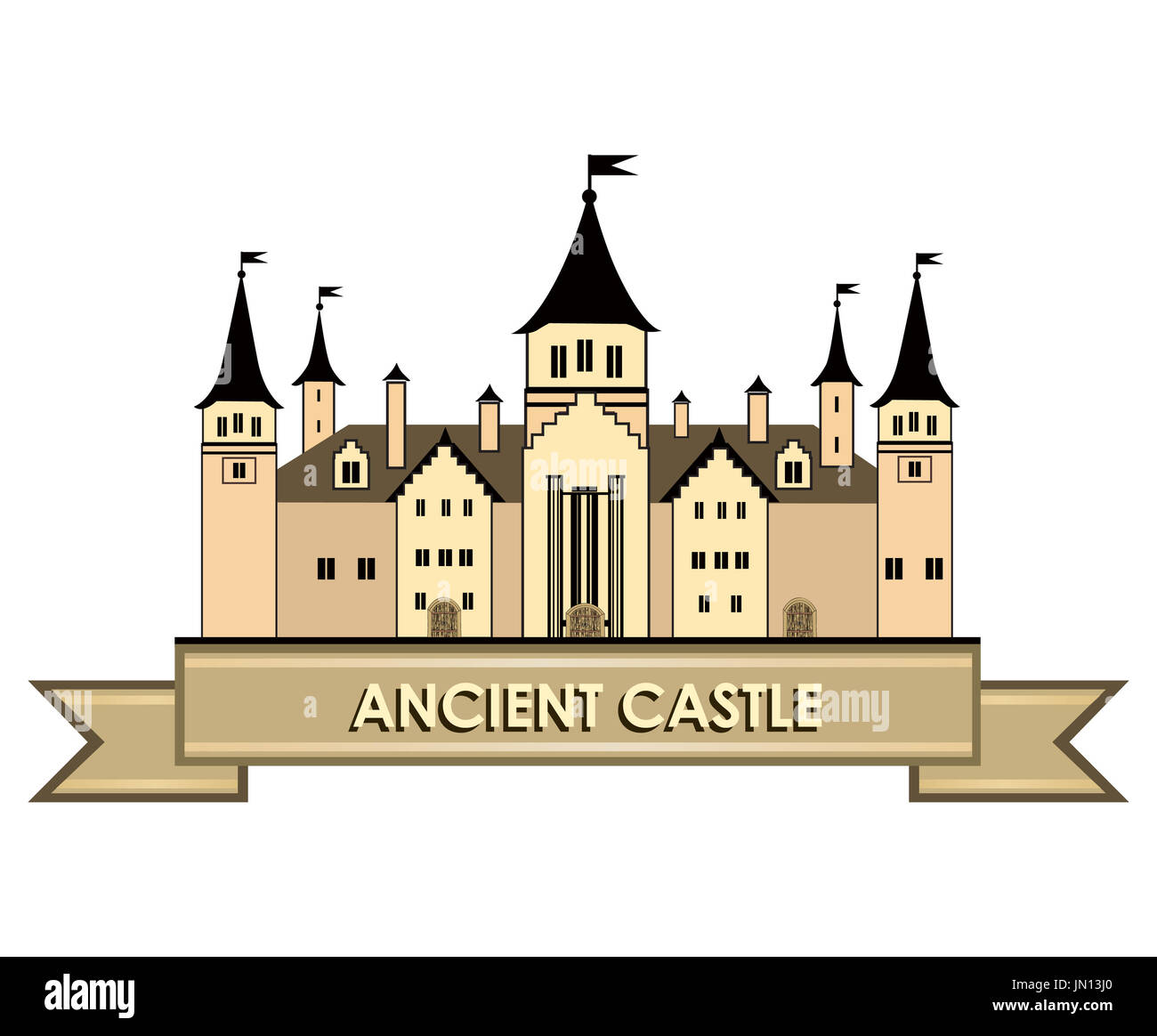 Famous German Castle Sign. Travel Landmark Background. Castle building ...
