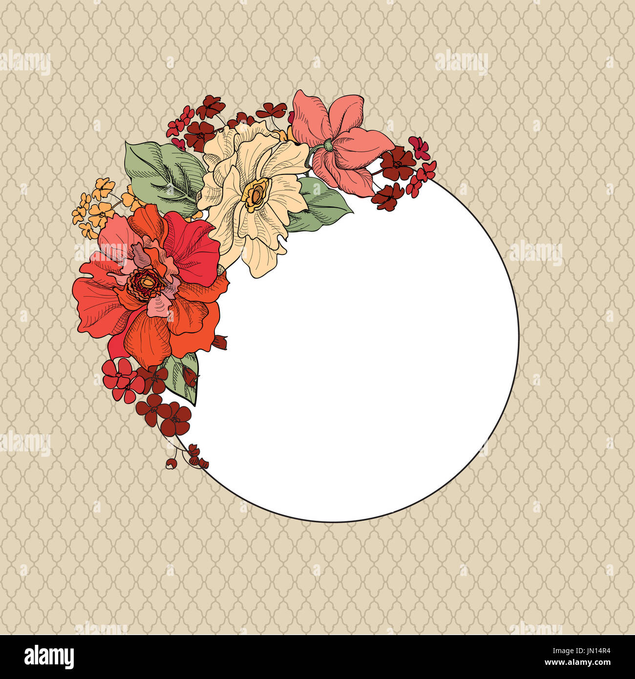 Flower frame. Floral vintage background in victorian style Stock Photo ...