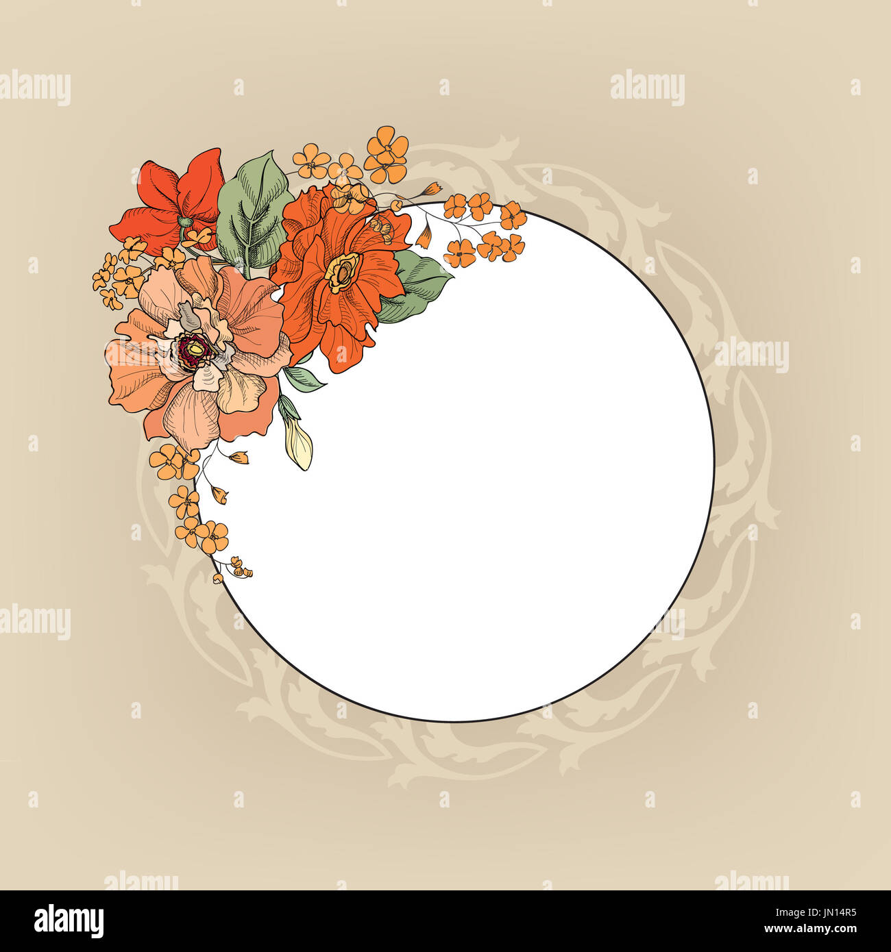 Flower frame. Floral vintage background in victorian style Stock Photo ...