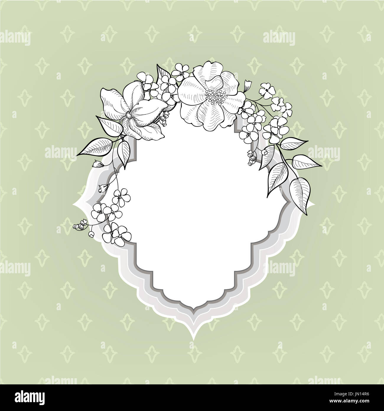 Flower frame. Floral vintage background in victorian style Stock Photo ...