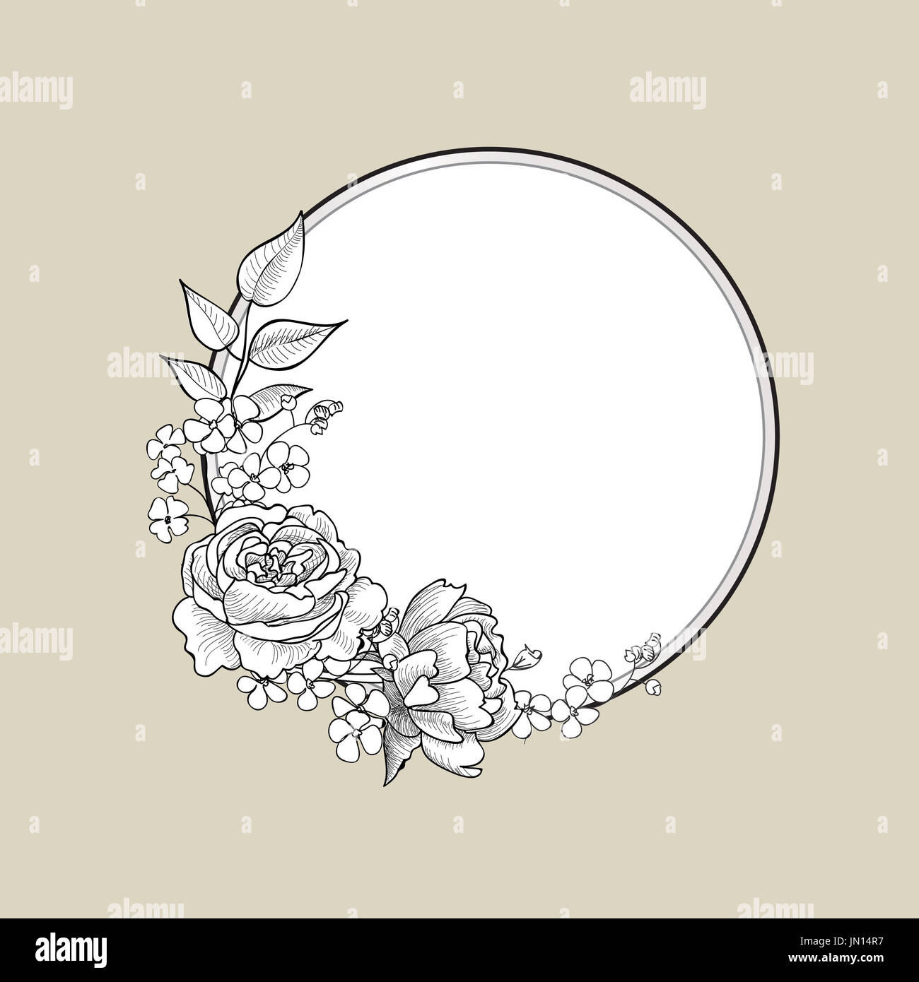 Flower frame. Floral vintage background in victorian style Stock Photo ...