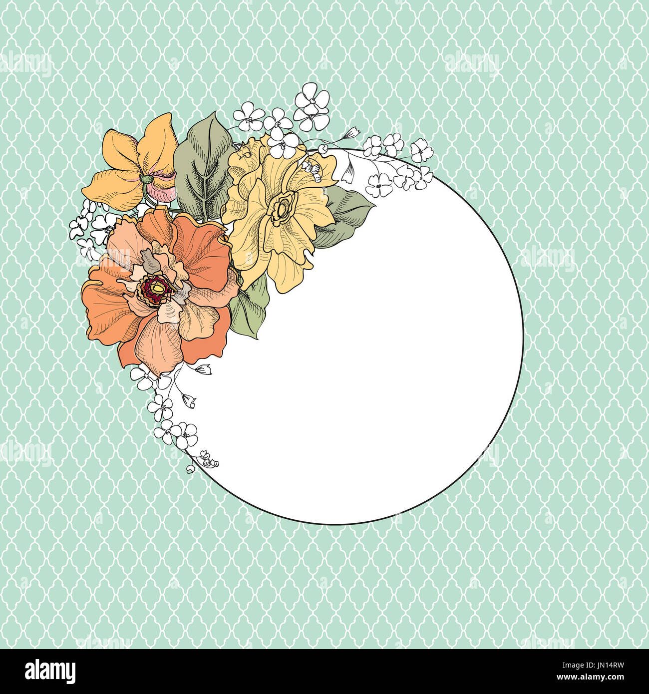 Flower frame. Floral vintage background in victorian style Stock Photo ...