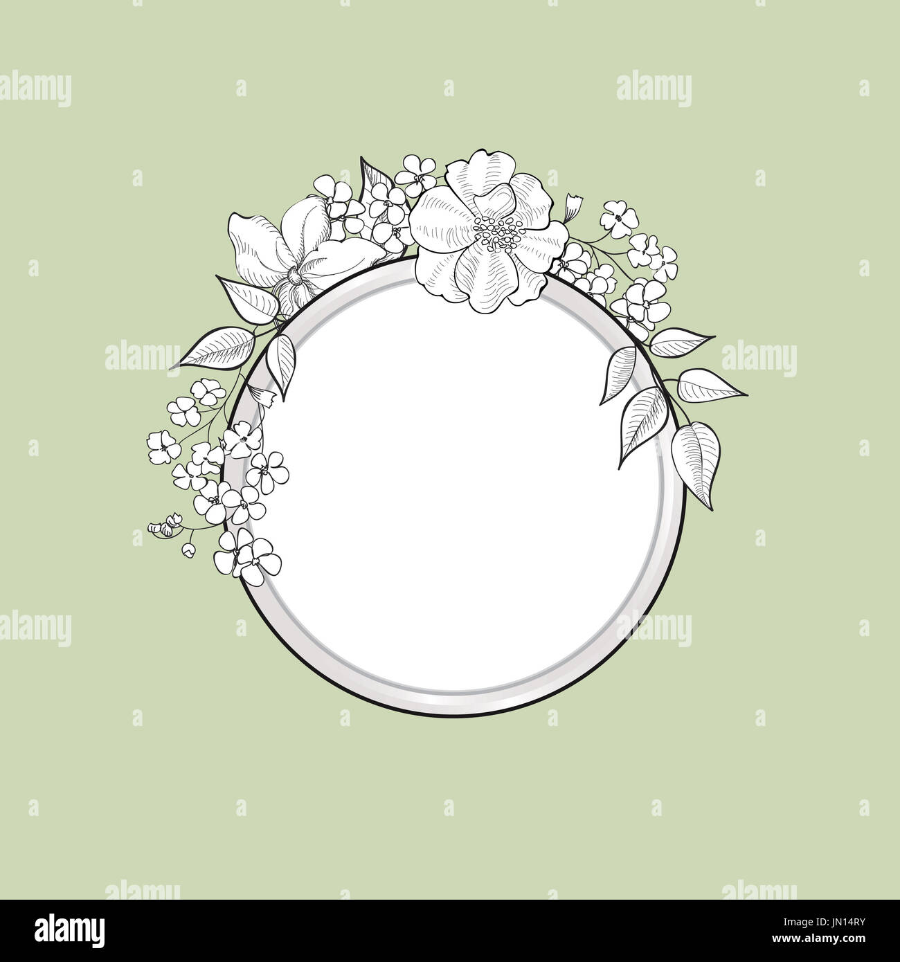 Flower frame. Floral vintage background in victorian style Stock Photo ...