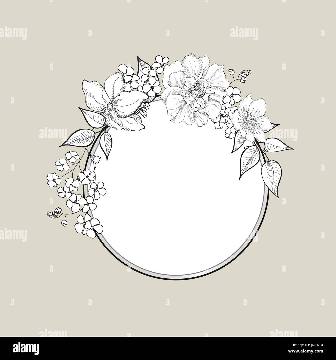 Flower frame. Floral vintage background in victorian style Stock Photo ...