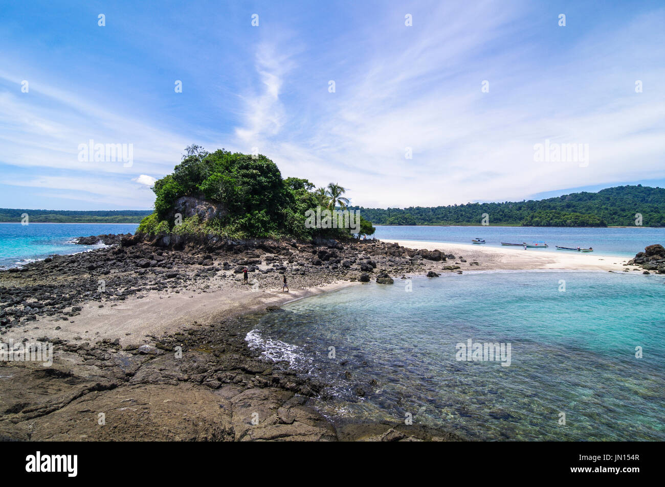 Beach scenes from coiba island national nature park in Panama Stock Photo