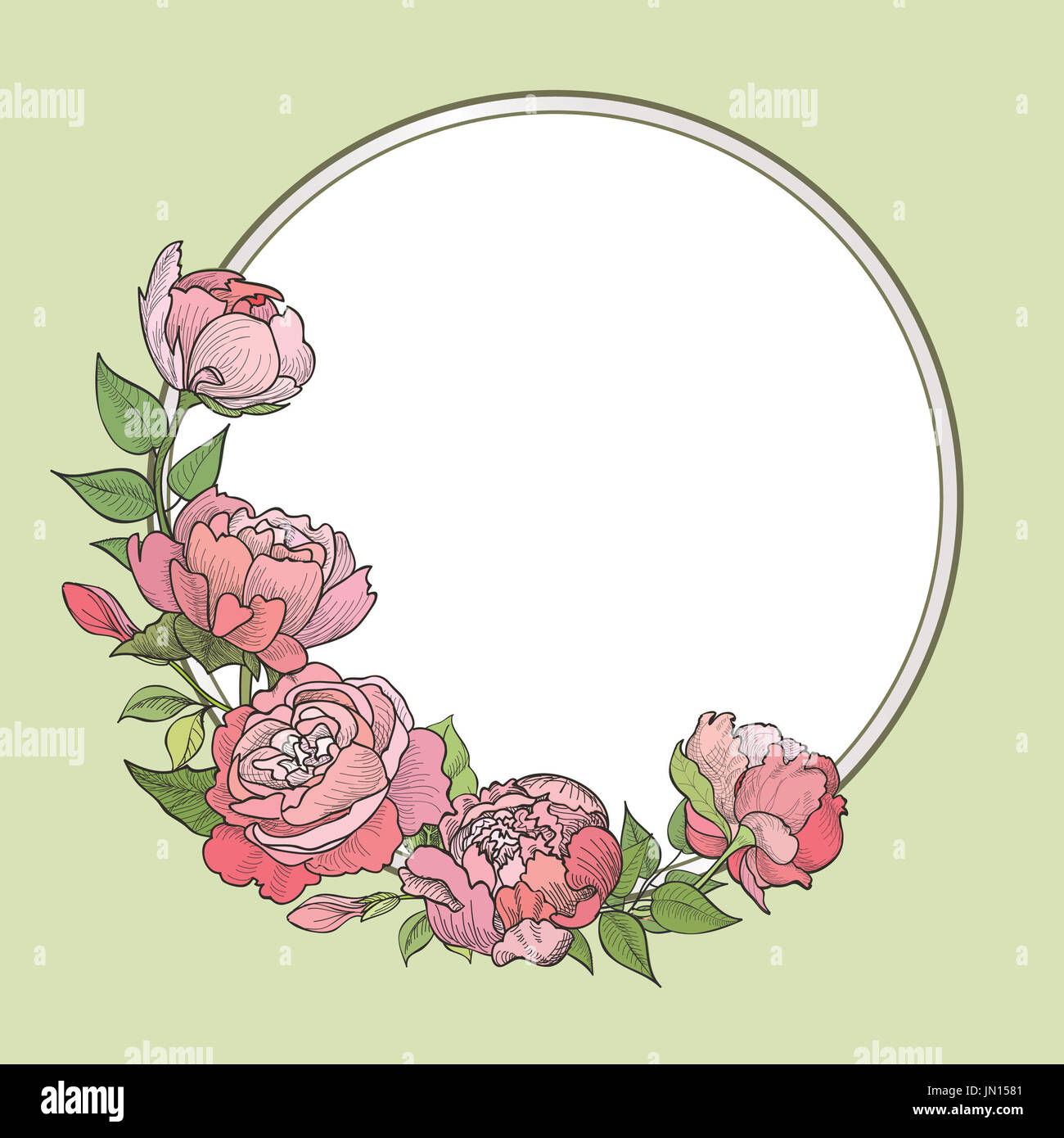 Flower frame. Floral vintage background in victorian style Stock Photo ...