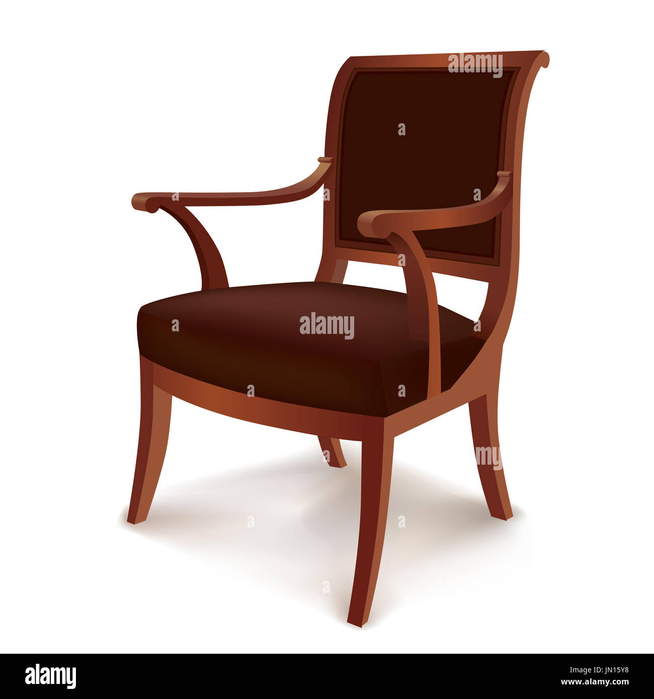 Armchair. Vintage Chair in Retro Style Isolated on White Background