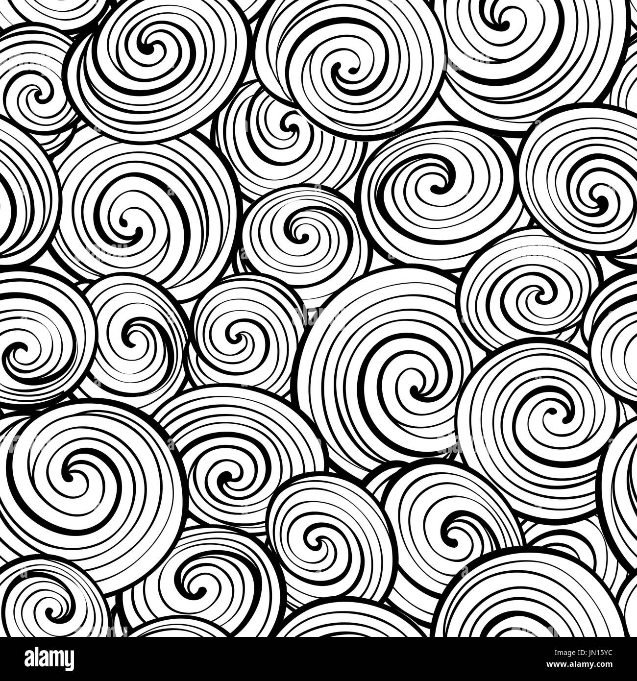 Wave seamless pattern. Abstract geometric tiled background. Black and white texture. Stock Photo