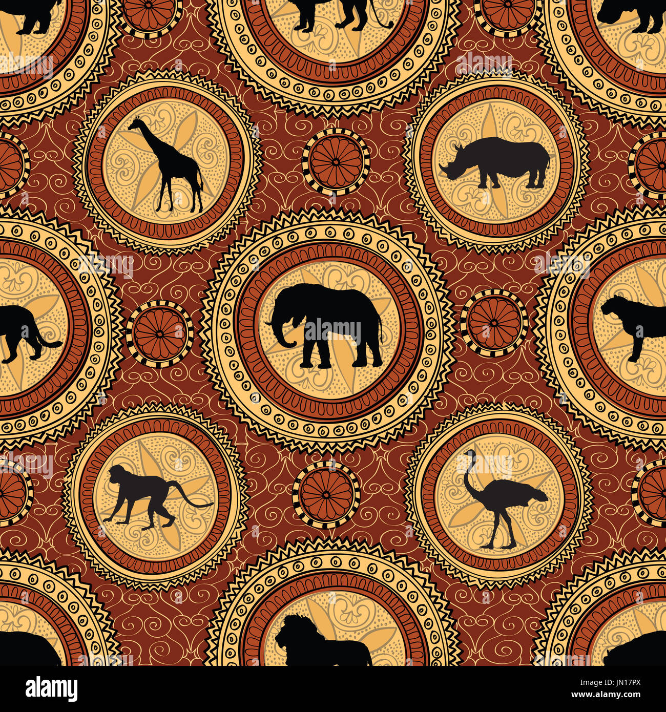 African ethnic seamless pattern. Abstract textured background with ...