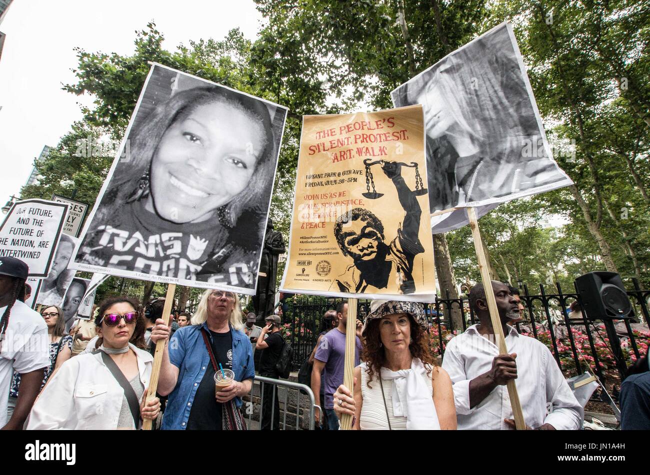 Silent protest parade in new york city hi-res stock photography and ...