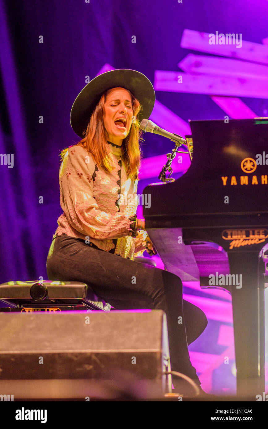 Vancouver, Canada. 28th July, 2017. Chantal Kreviazuk performs at the Drum is Calling Festival, Canada 150  event, Larwill Park, Vancouver, British Columbia, Canada. Credit: Michael Wheatley/Alamy Live News Stock Photo