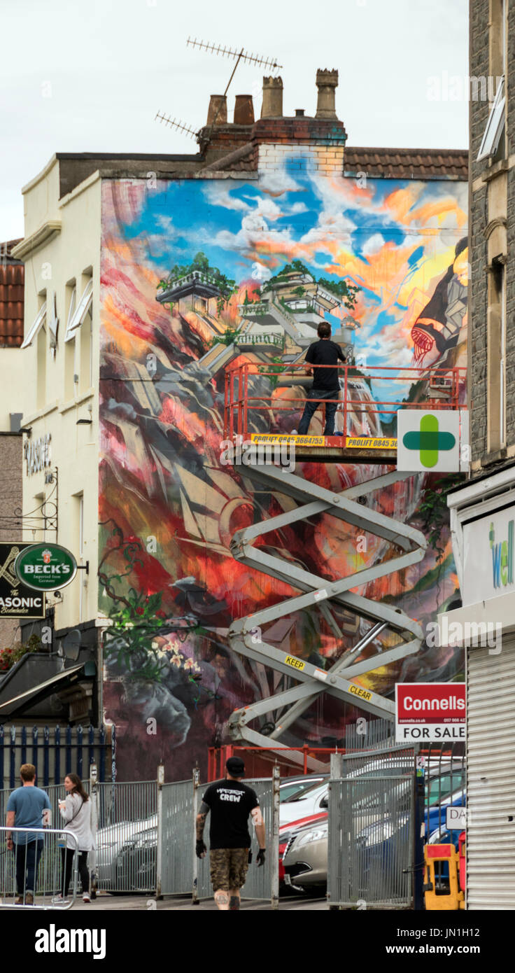 Bristol, UK. 29th July, 2017. UPFEST. Europe's largest street art festival is underway in Bristol. 29th July 2017 Carolyn Eaton/ Alamy News Live Stock Photo