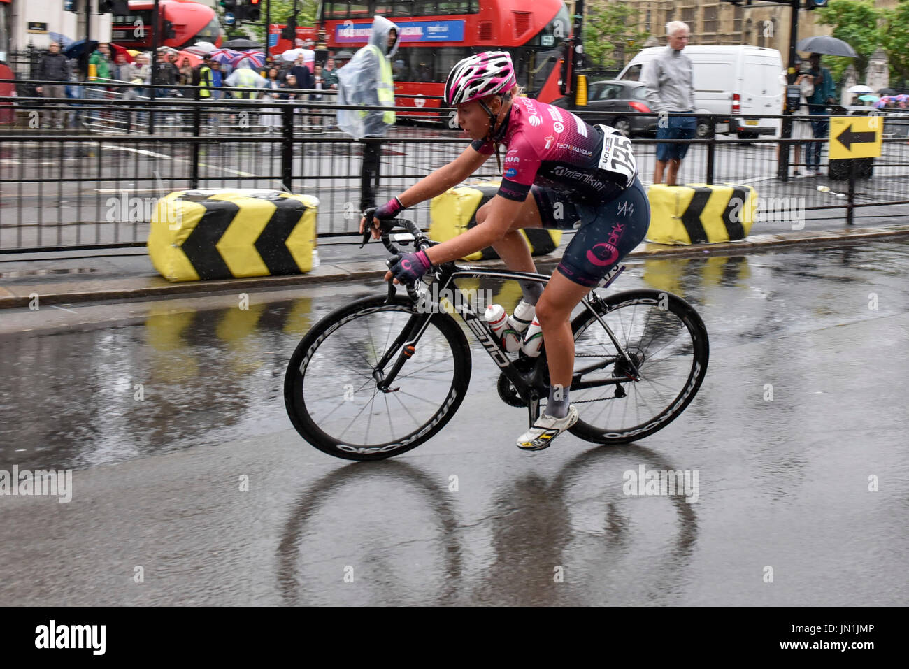 London, UK.  29 July 2017.  Elite women riders pass through Parliament Square during the Prudential RideLondon Classique riding 12 laps round a 5.5km circuit in central London.  Ranked as one of the top women's UCI WorldTour events, prize money for the race is the highest ever for a women's one day race and features 18 of the top 20 teams from the Women's World Tour.  Credit: Stephen Chung / Alamy Live News Stock Photo