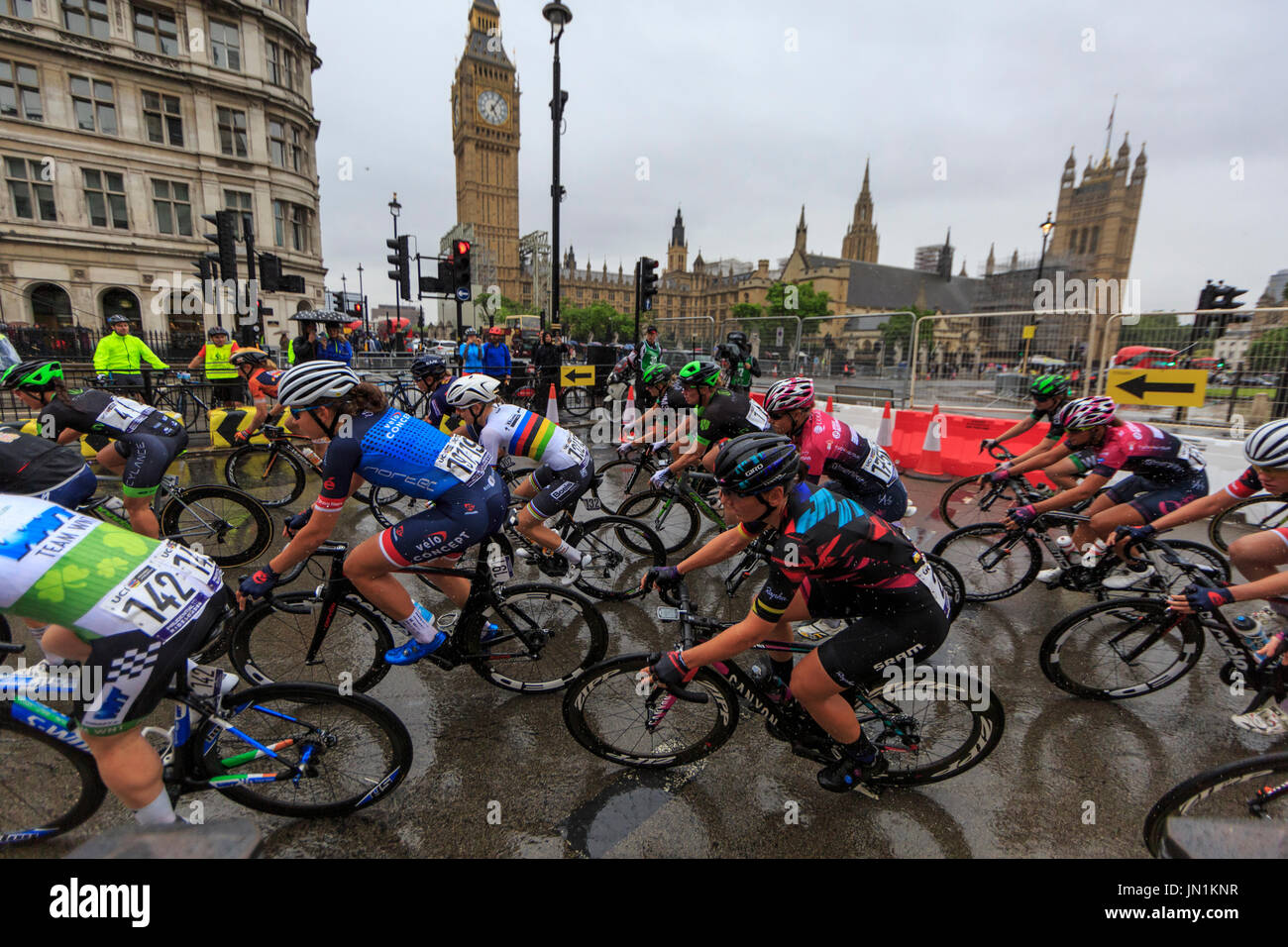 Ridelondon Shell London, UK, 29 June 2017. RideLondon Classique. The wet streets of ...