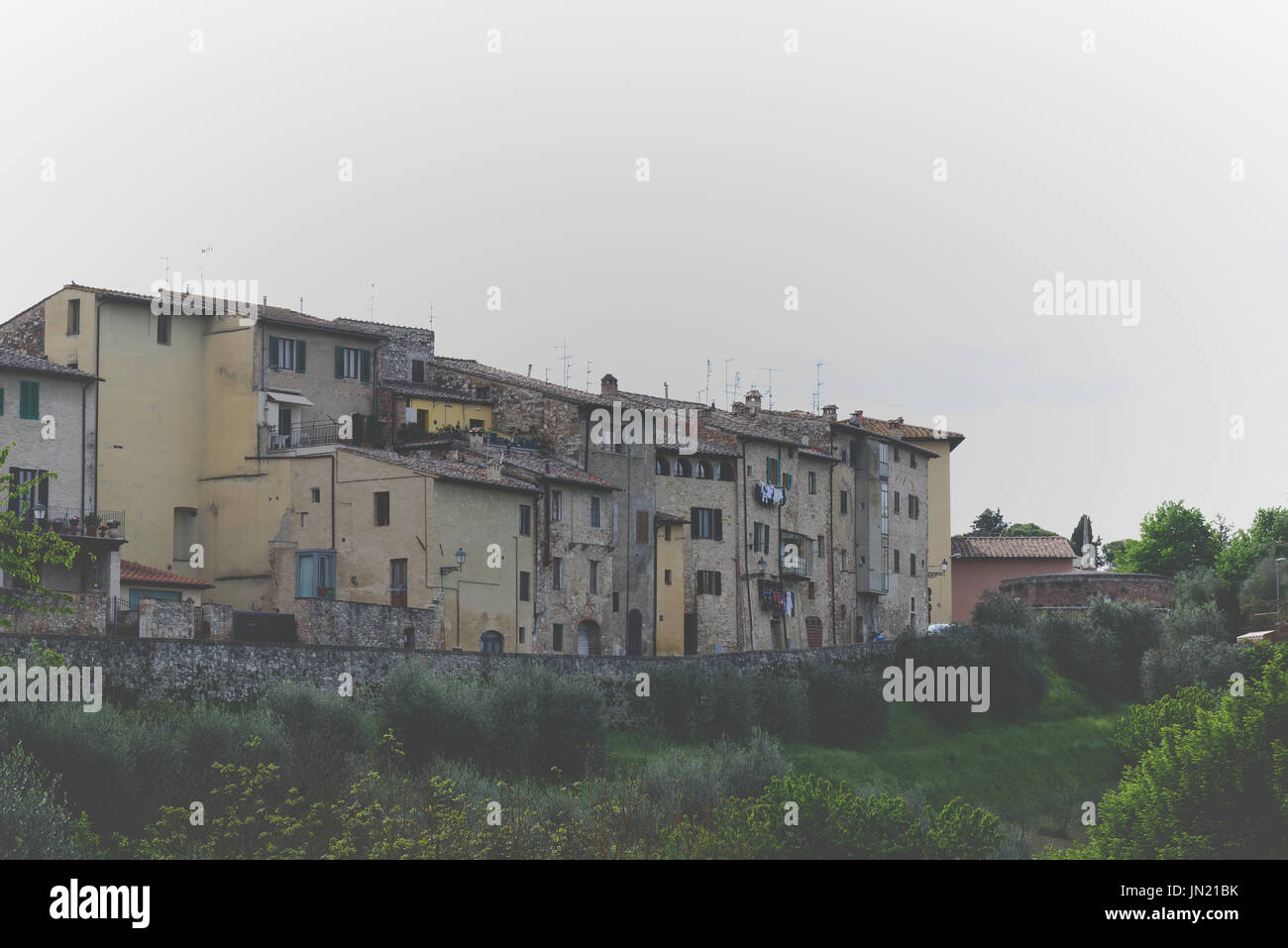 View of some building in the historic district of Colle Val d'Elsa in Tuscany, near Siena Stock Photo