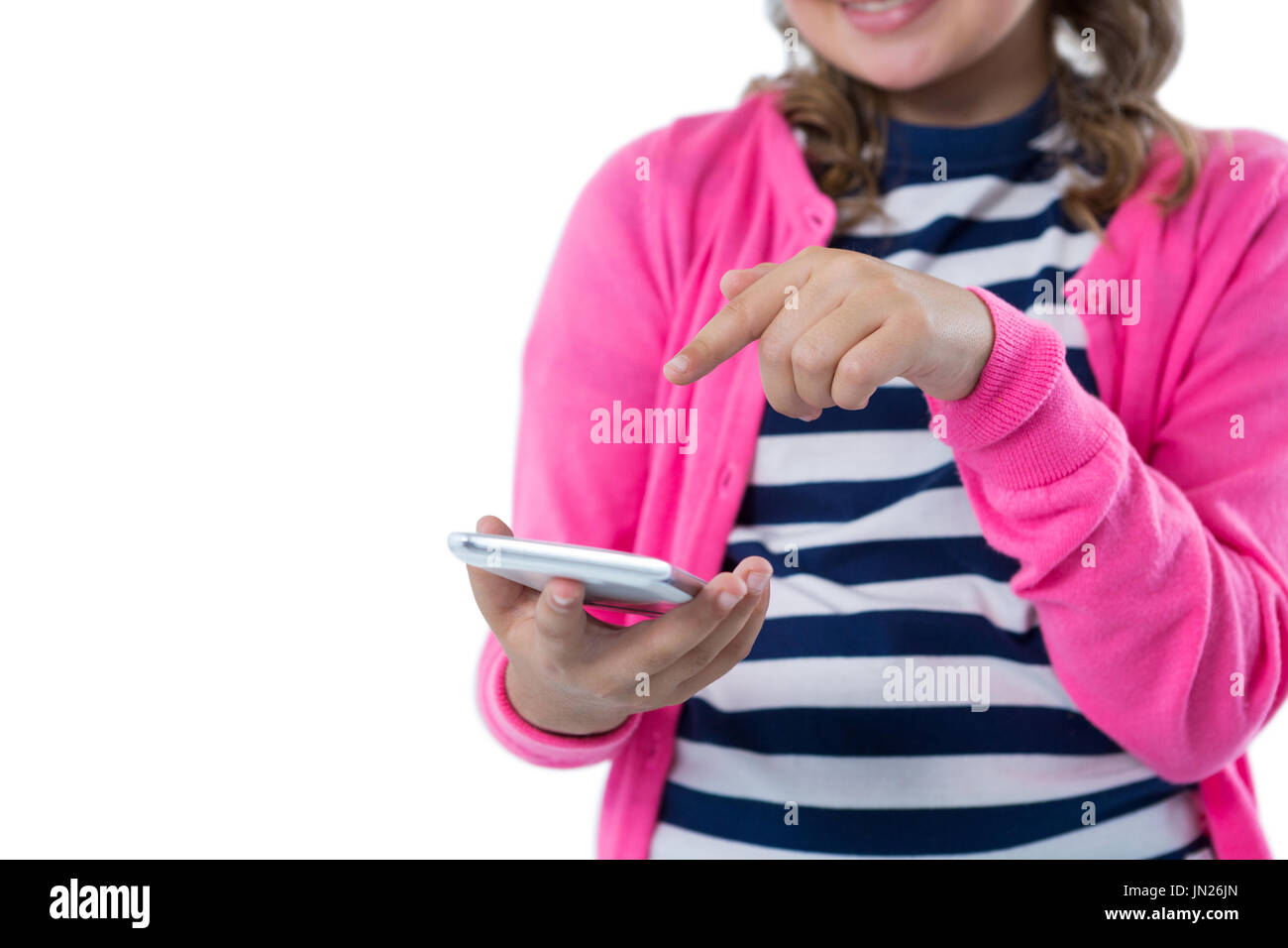 Beautiful girl showing mobile hi-res stock photography and images - Alamy