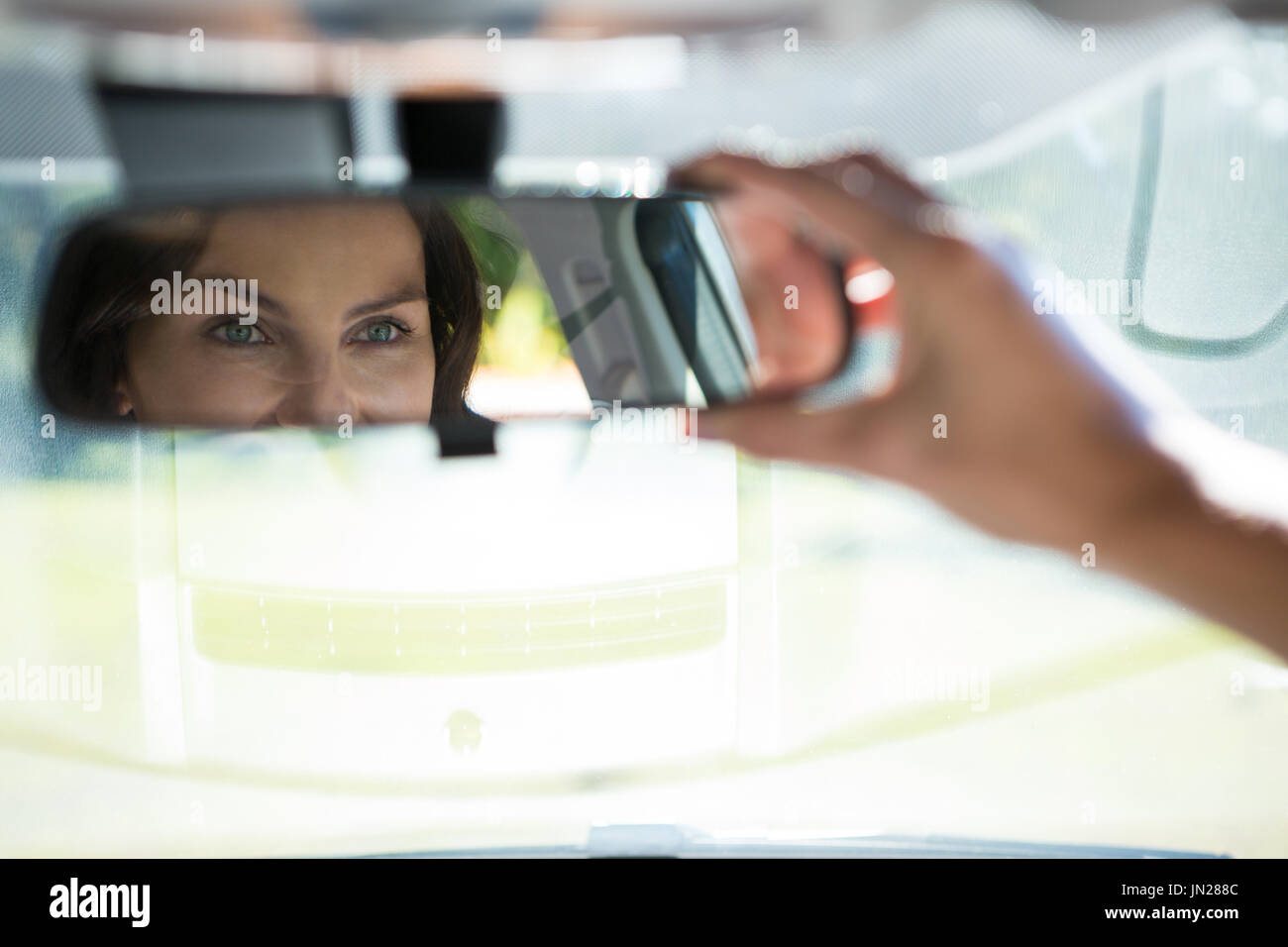 woman-car-rear-view-mirror-hi-res-stock-photography-and-images-alamy