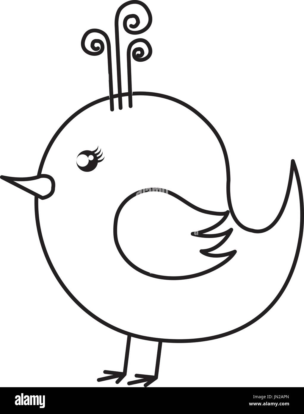 Cute Bird Drawing Icon Vector Illustration Design Stock Vector Image Art Alamy