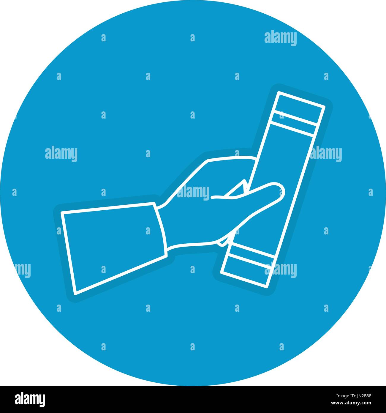 hand human with graduation diploma vector illustration design Stock ...