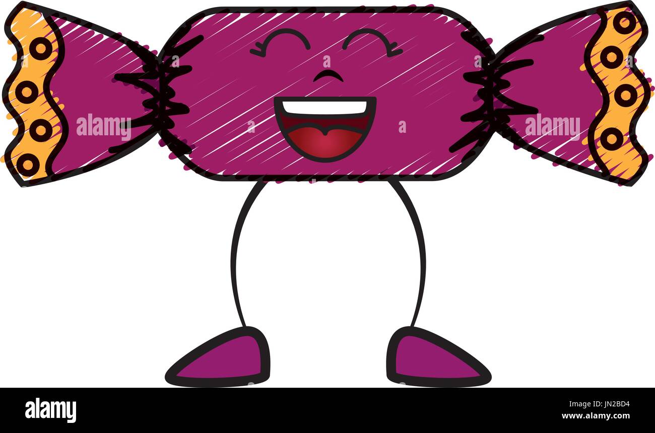 sweet candy kawaii character vector illustration design Stock Vector ...