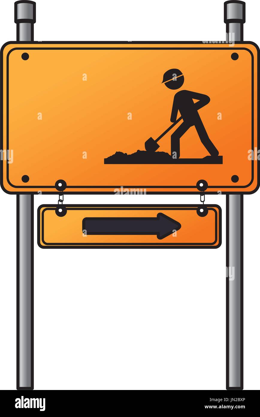 traffic signal Road under construction vector illustration design Stock ...