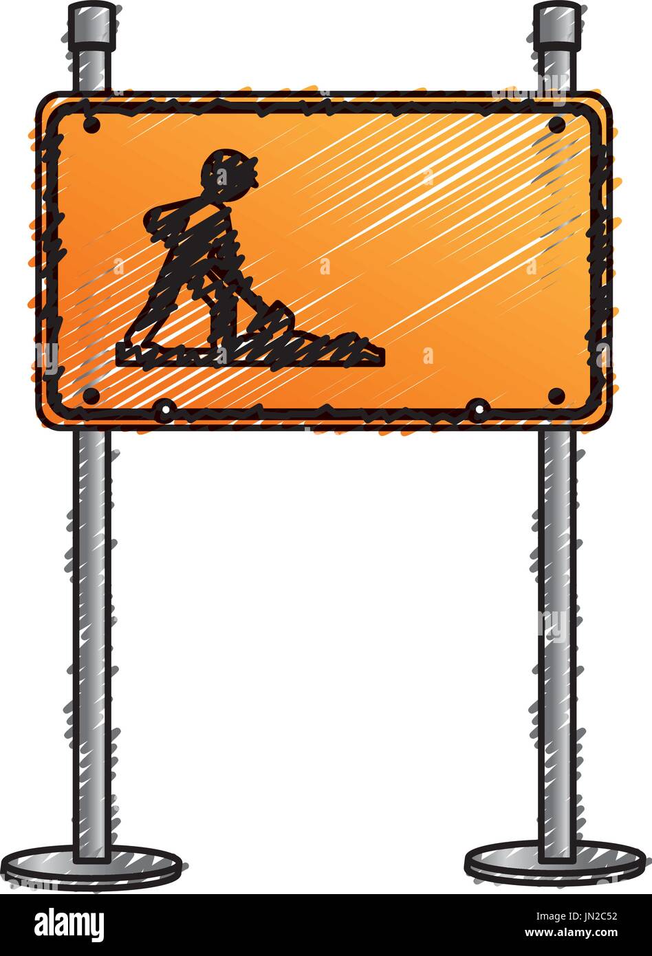 traffic signal Road under construction vector illustration design Stock ...