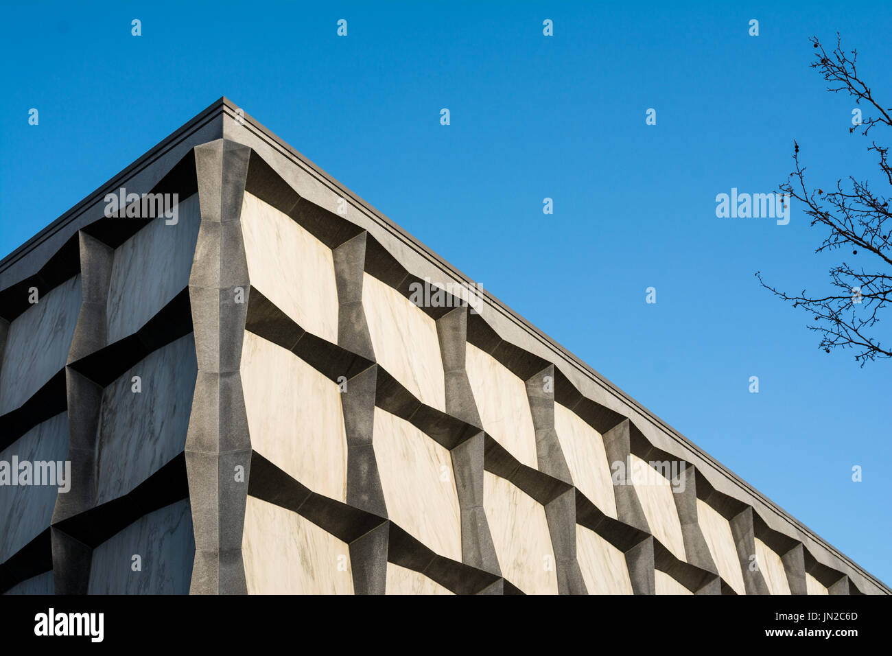 Sharp Angle of the Yale Beinecke Library Stock Photo