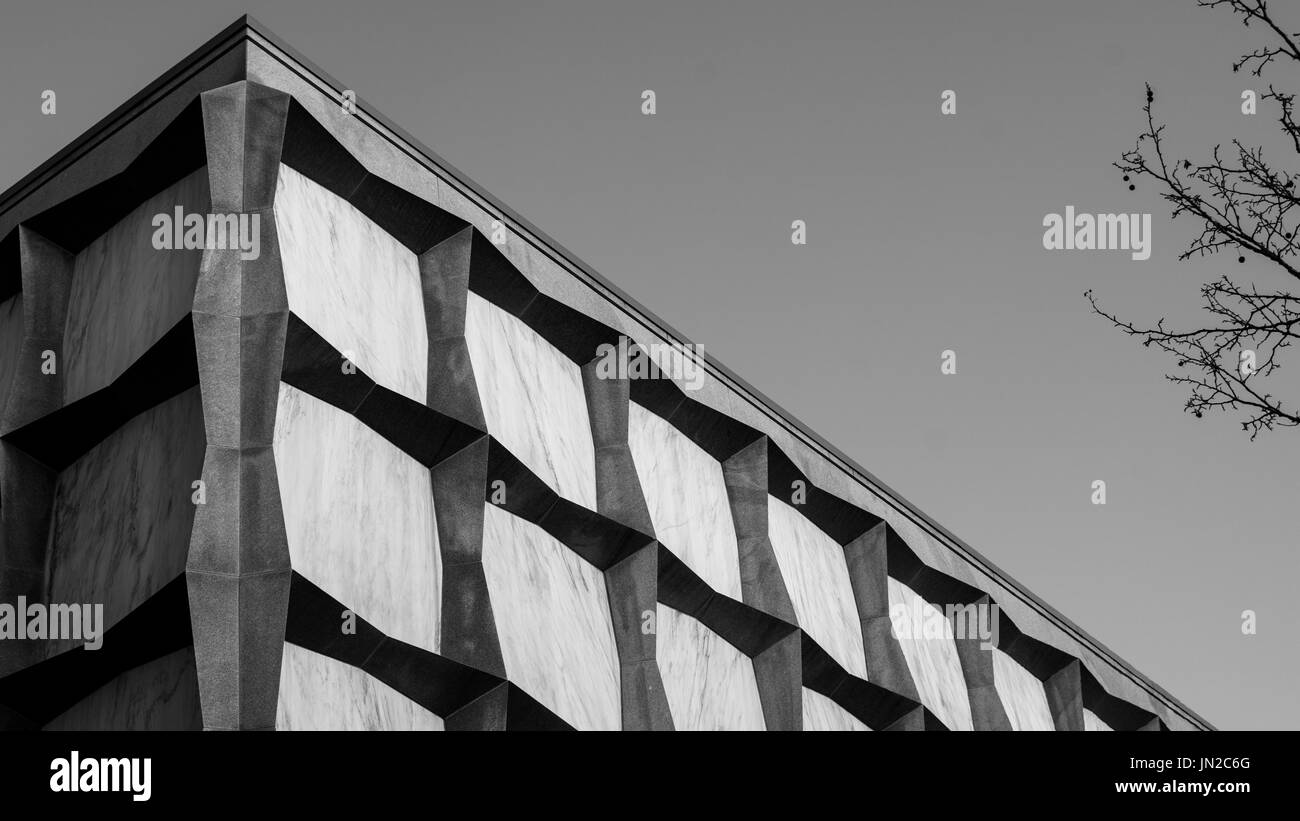 Sharp Angle of the Yale Beinecke Library Stock Photo