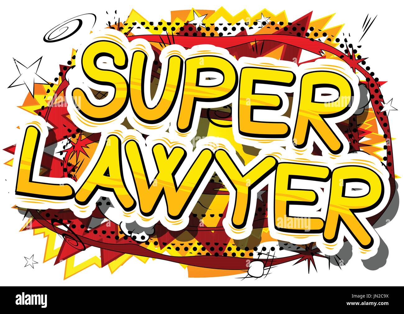 Super Lawyer - Comic book style phrase on abstract background. Stock Vector