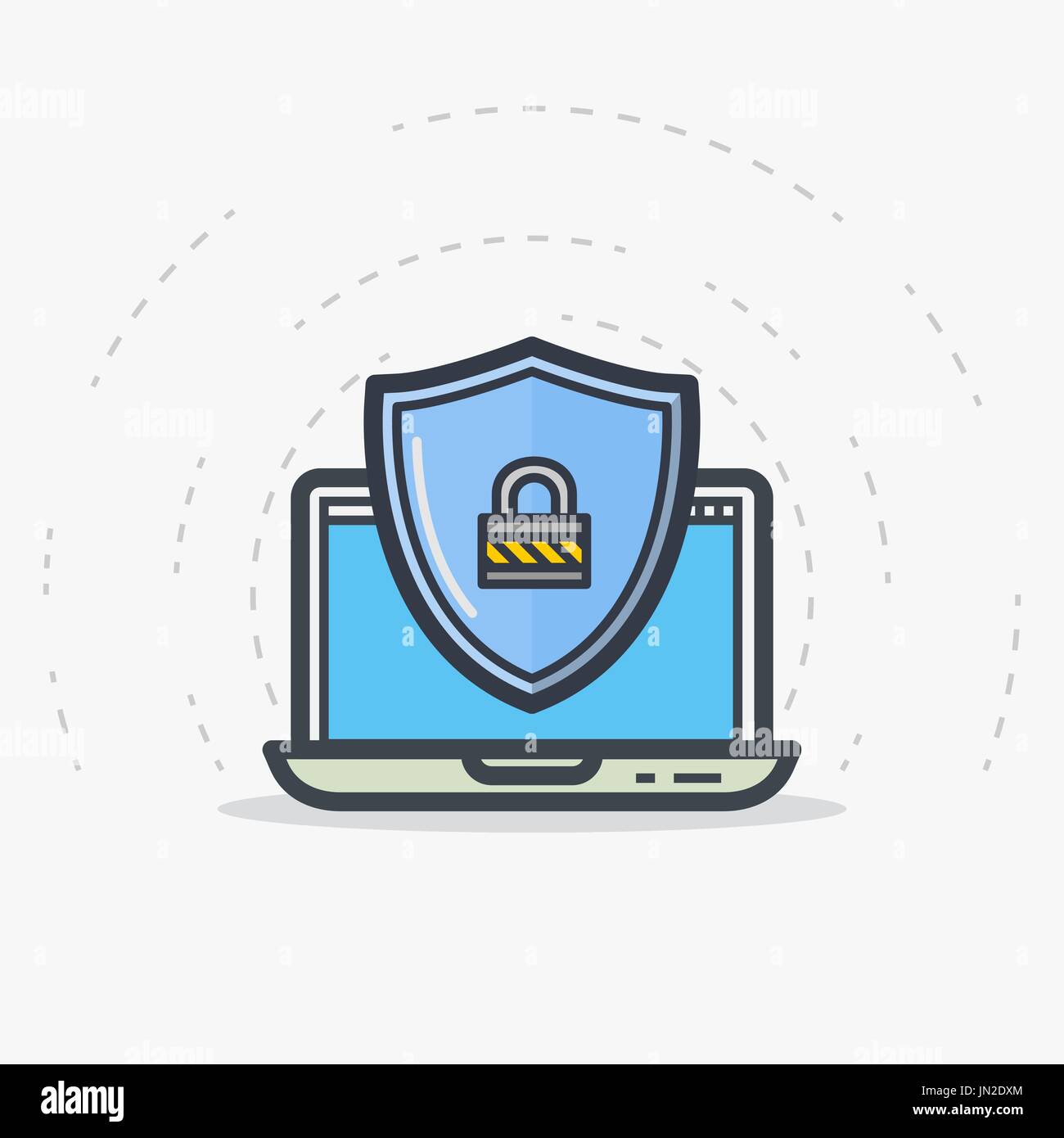 Laptop shield protection Stock Vector