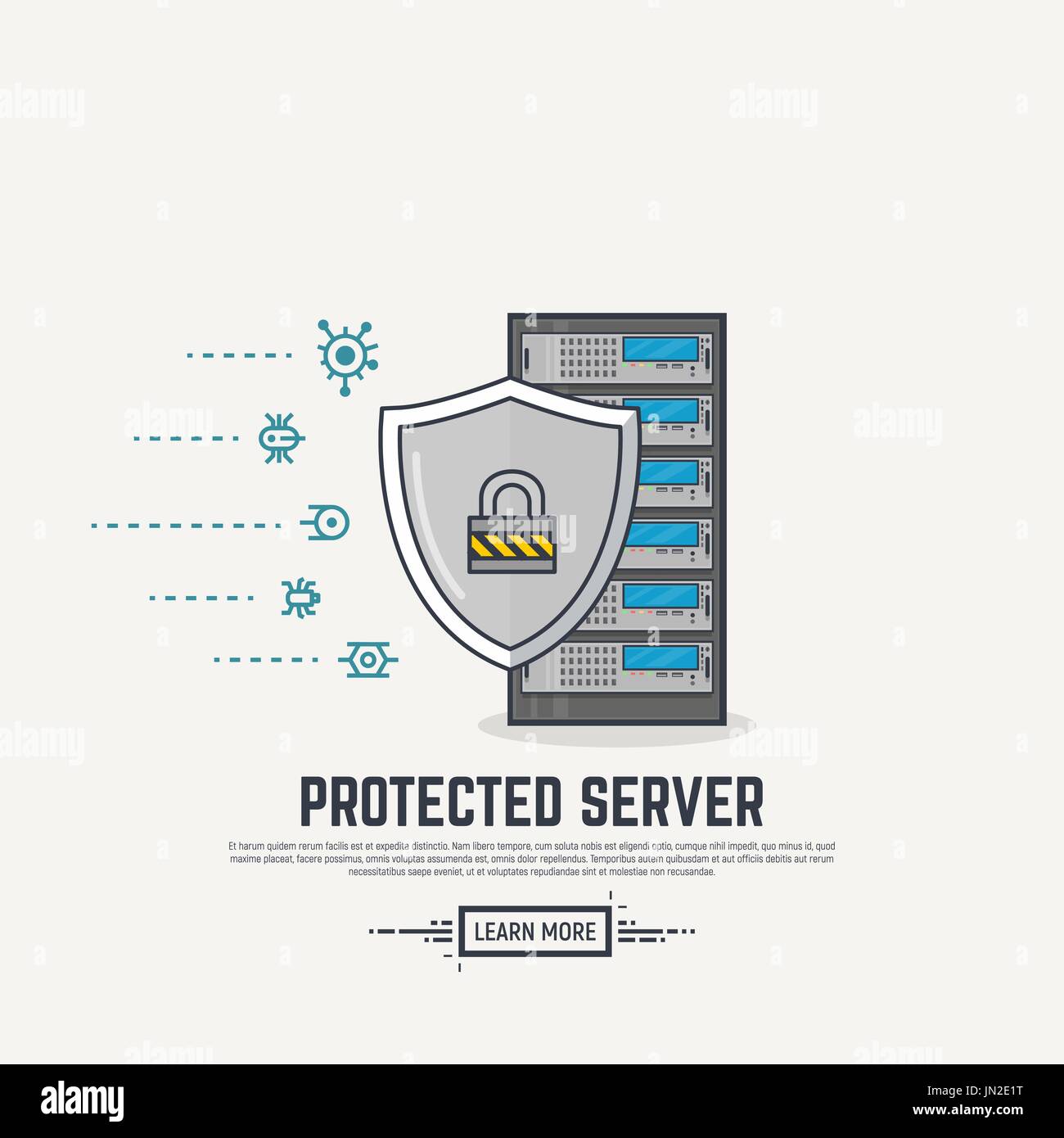 Server virus protection Stock Vector