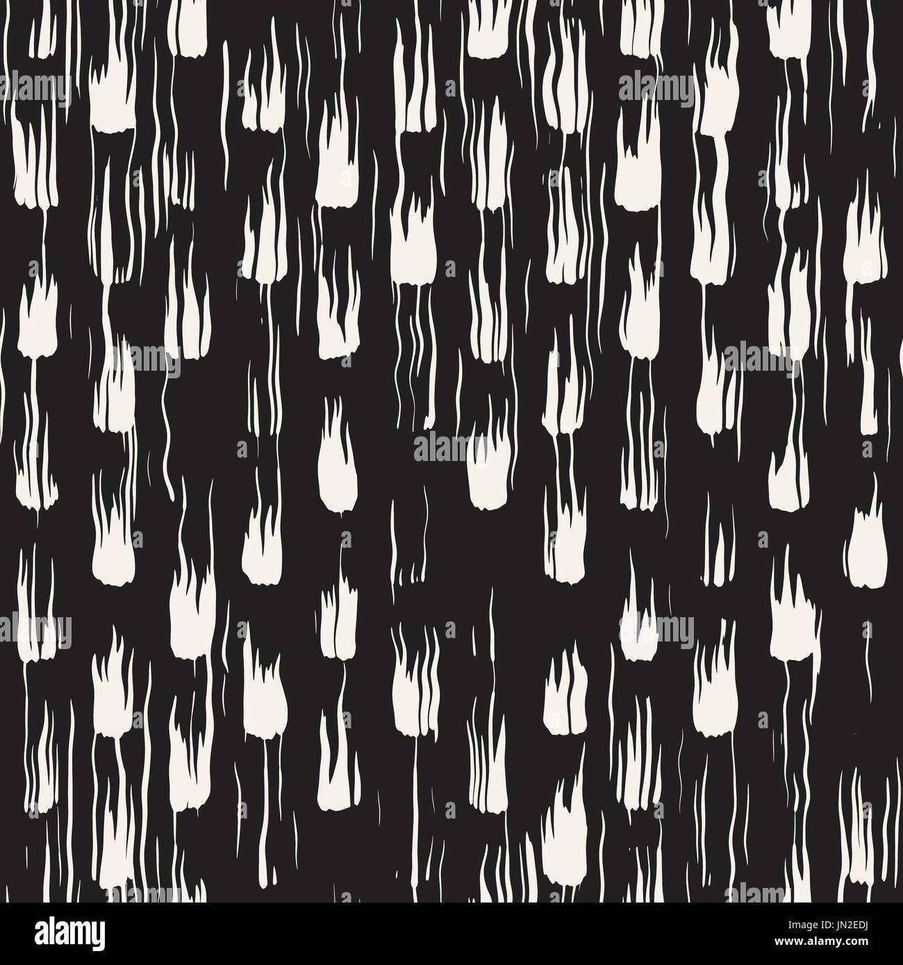 Vector seamless pattern with brush stripes and strokes. Black and white ...