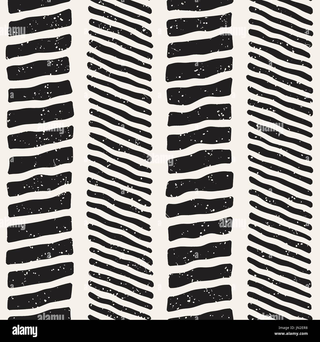 Seamless pattern with hand drawn brush strokes. Ink doodle grunge ...