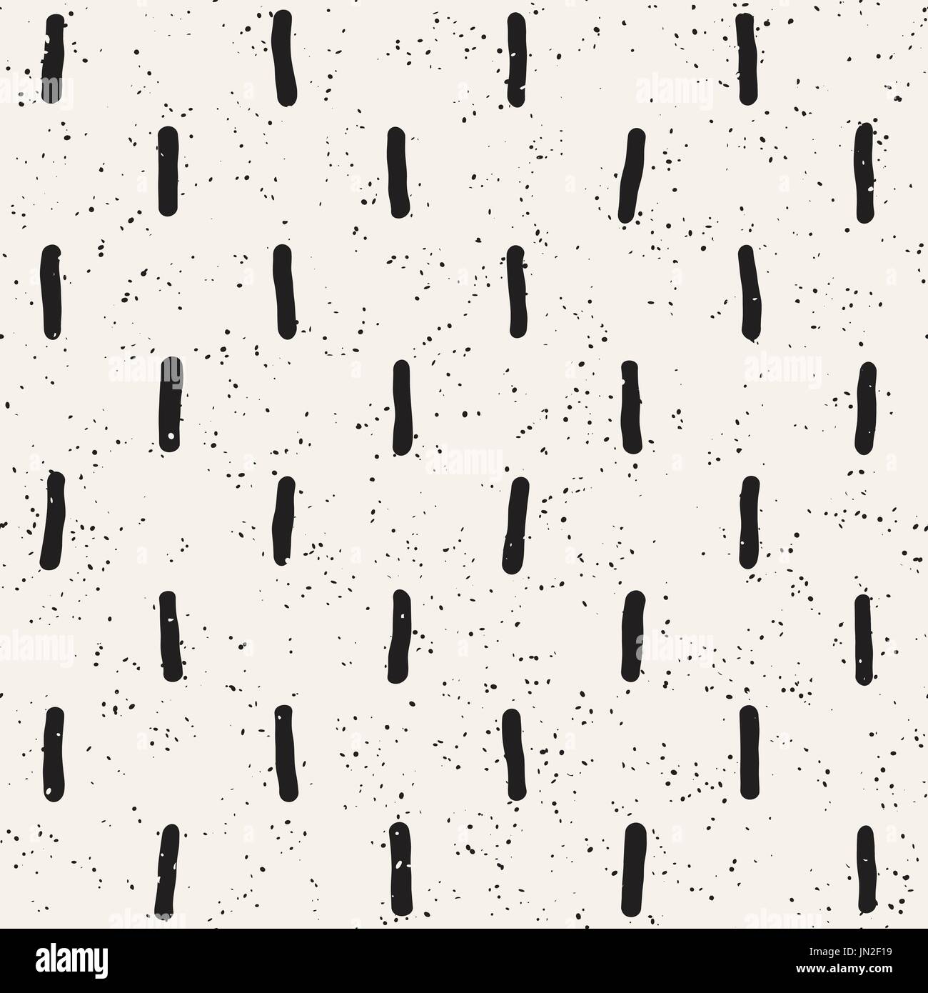 Seamless pattern with hand drawn lines. Abstract background with freehand brush strokes. Black and white grunge texture. Ornament for wrapping paper. Stock Vector