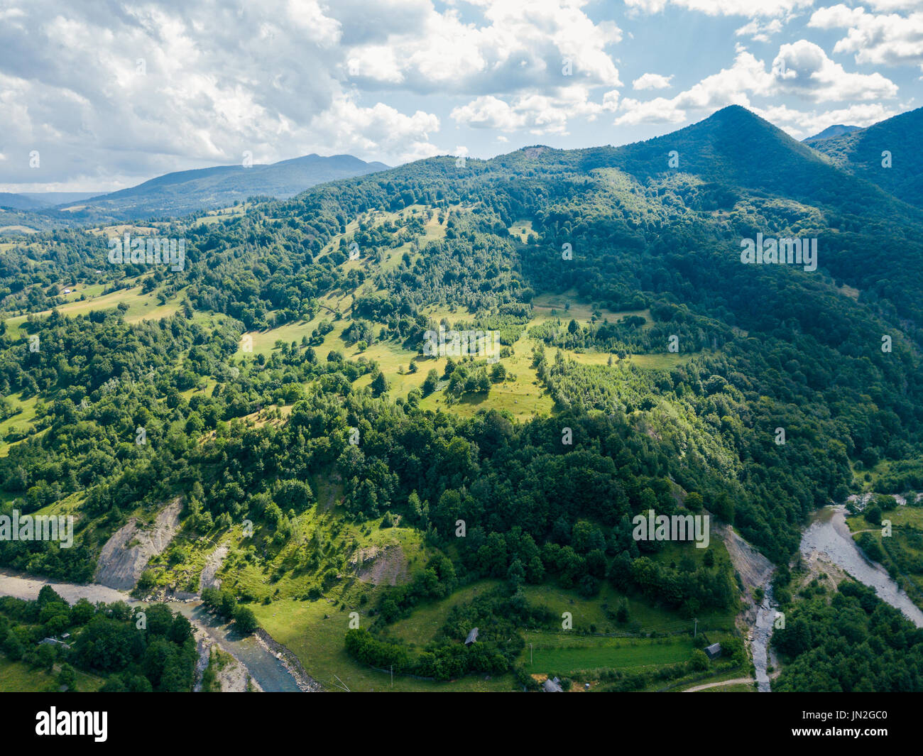 Aerial flyover over beautiful rural hi-res stock photography and images ...