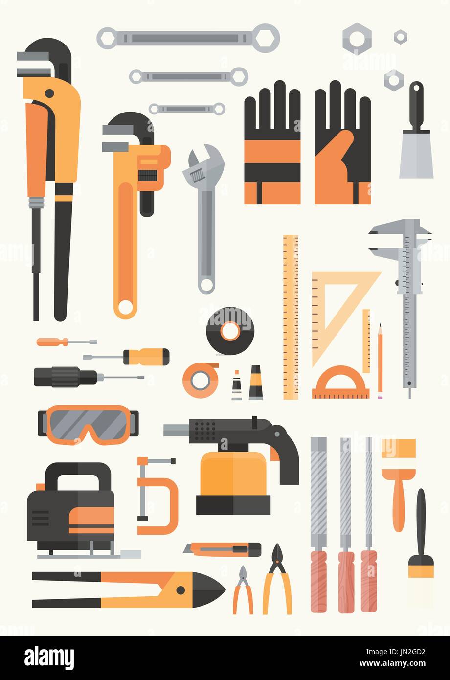 Set Of Repair And Construction Working Hand Tools, Equipment Collection Stock Vector Image & Art