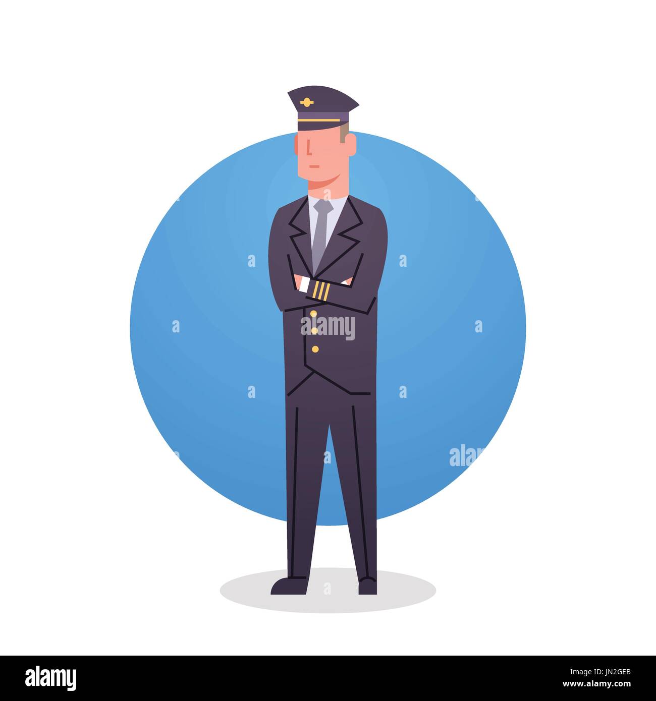 Pilot Icon Airport Airline Crew Worker Staff Stock Vector