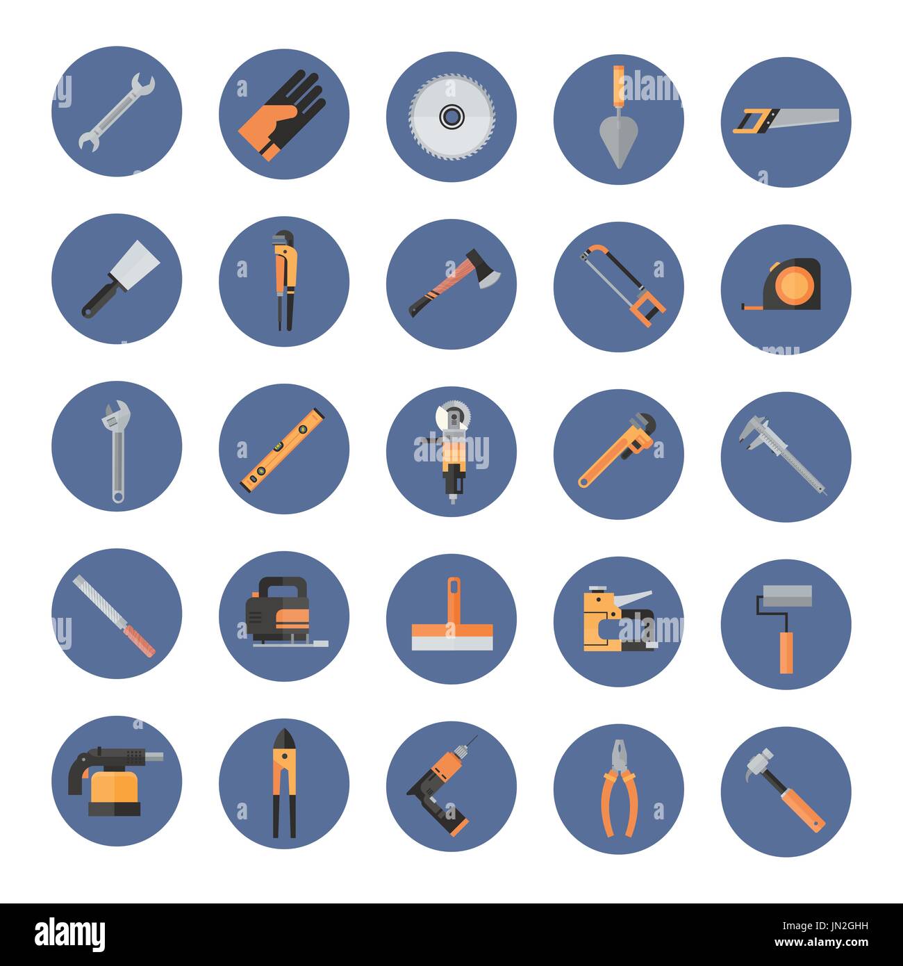 Set Of Repair And Construction Working Hand Tools, Equipment Collection ...