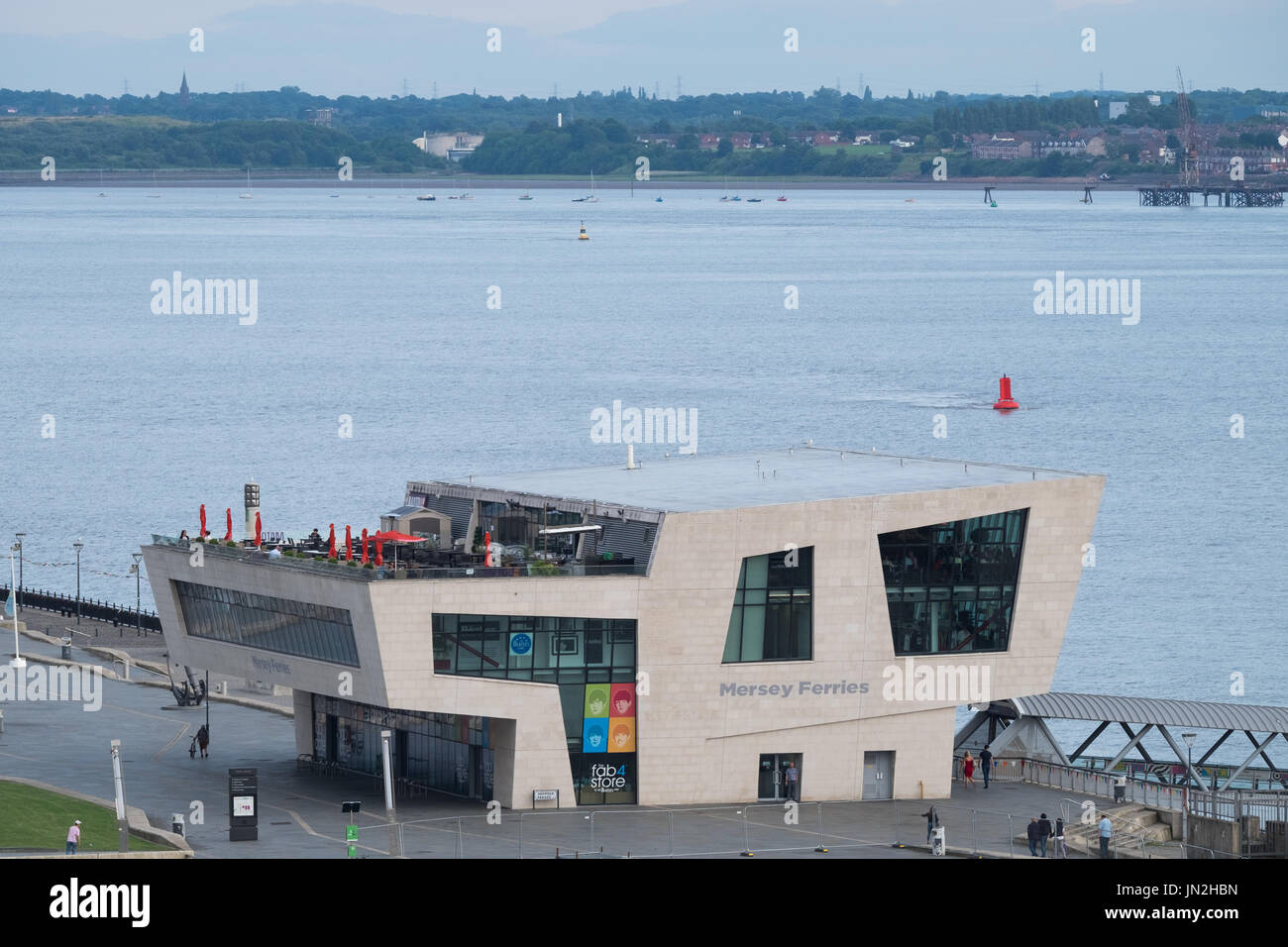 The flagship £10.5m ferry terminal at Liverpool's Pier Head. In 2009, the building won the 'Carbuncle Cup' awarded to the worst new building. Stock Photo