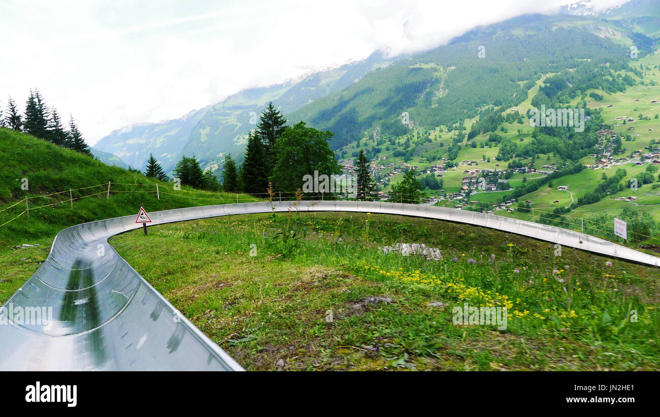 The Pfingstegg toboggan run, Grindelwald, Bernese Oberland, Eiger