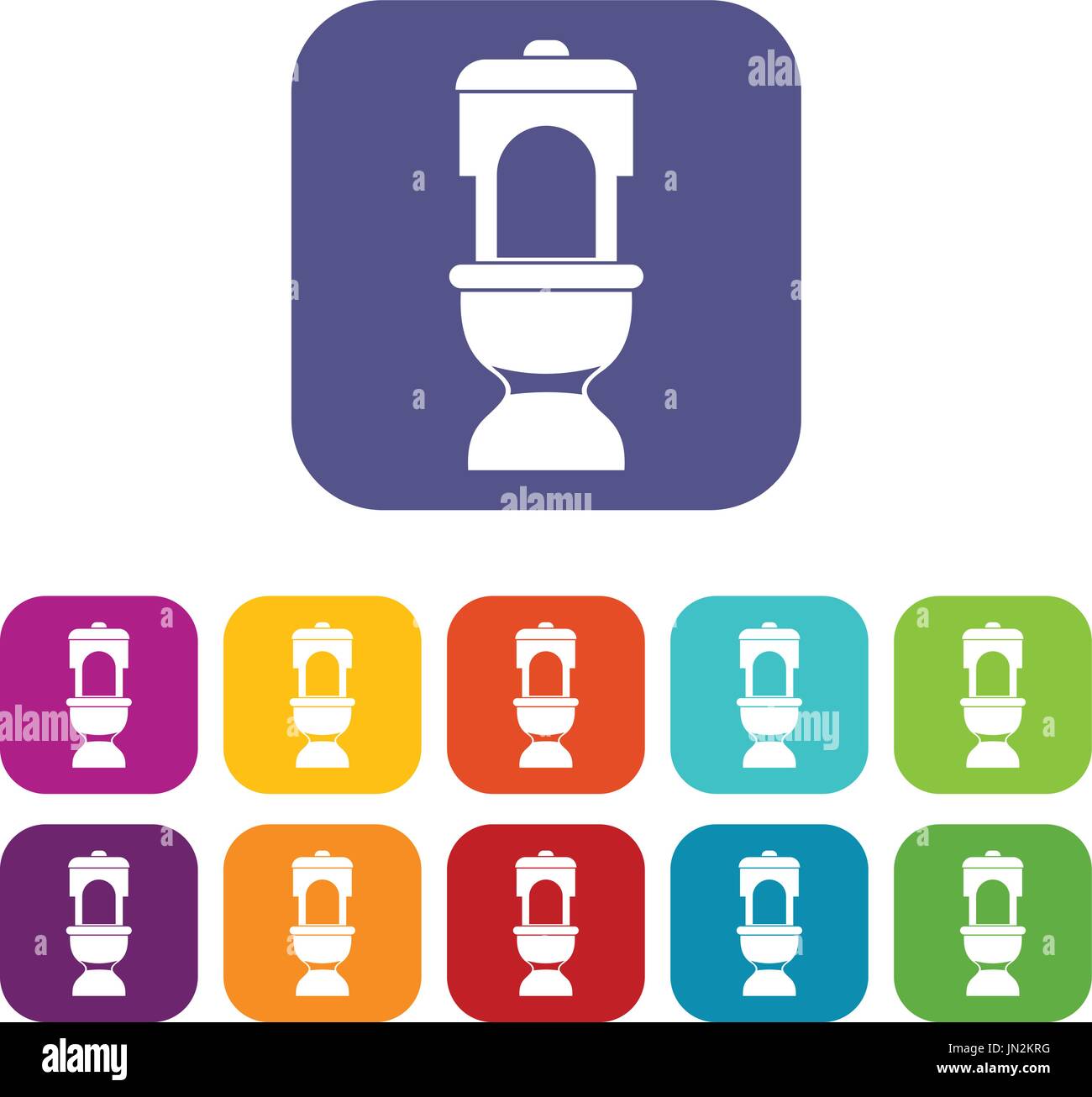 Toilet bowl icons set Stock Vector