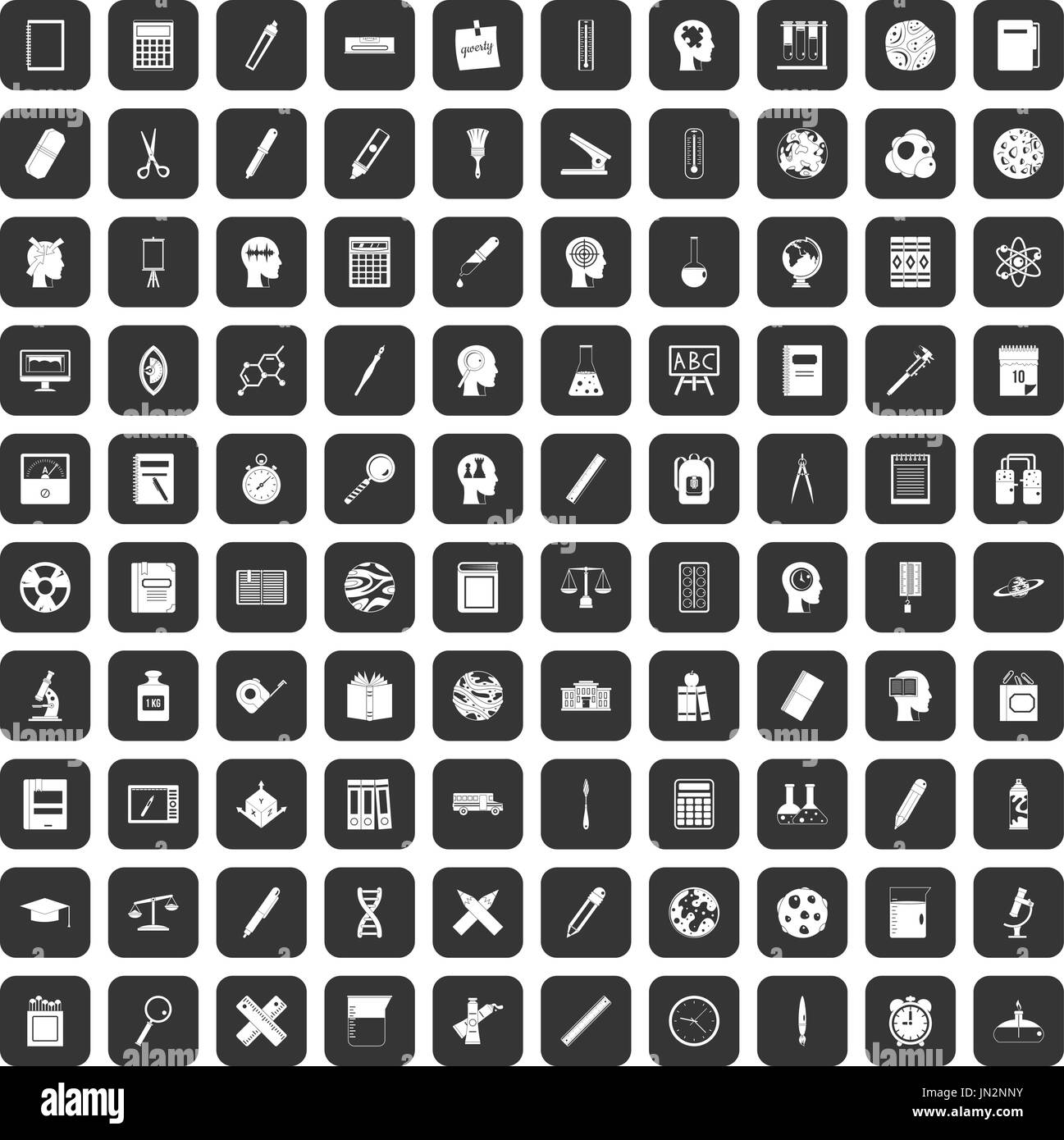 100 learning icons set black Stock Vector Image & Art - Alamy